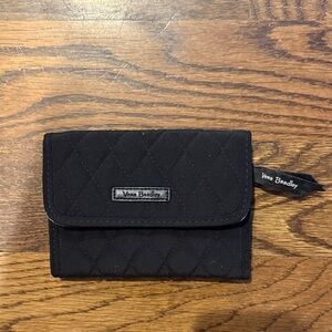 Vera Bradley Quilted Black Snap Wallet with Roses